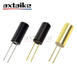 10PCS SW-520D 5*12mm Vibration Sensor Gold Metal Ball Tilt Shaking Switch Ball Angle Module Black 2Pin SW520D