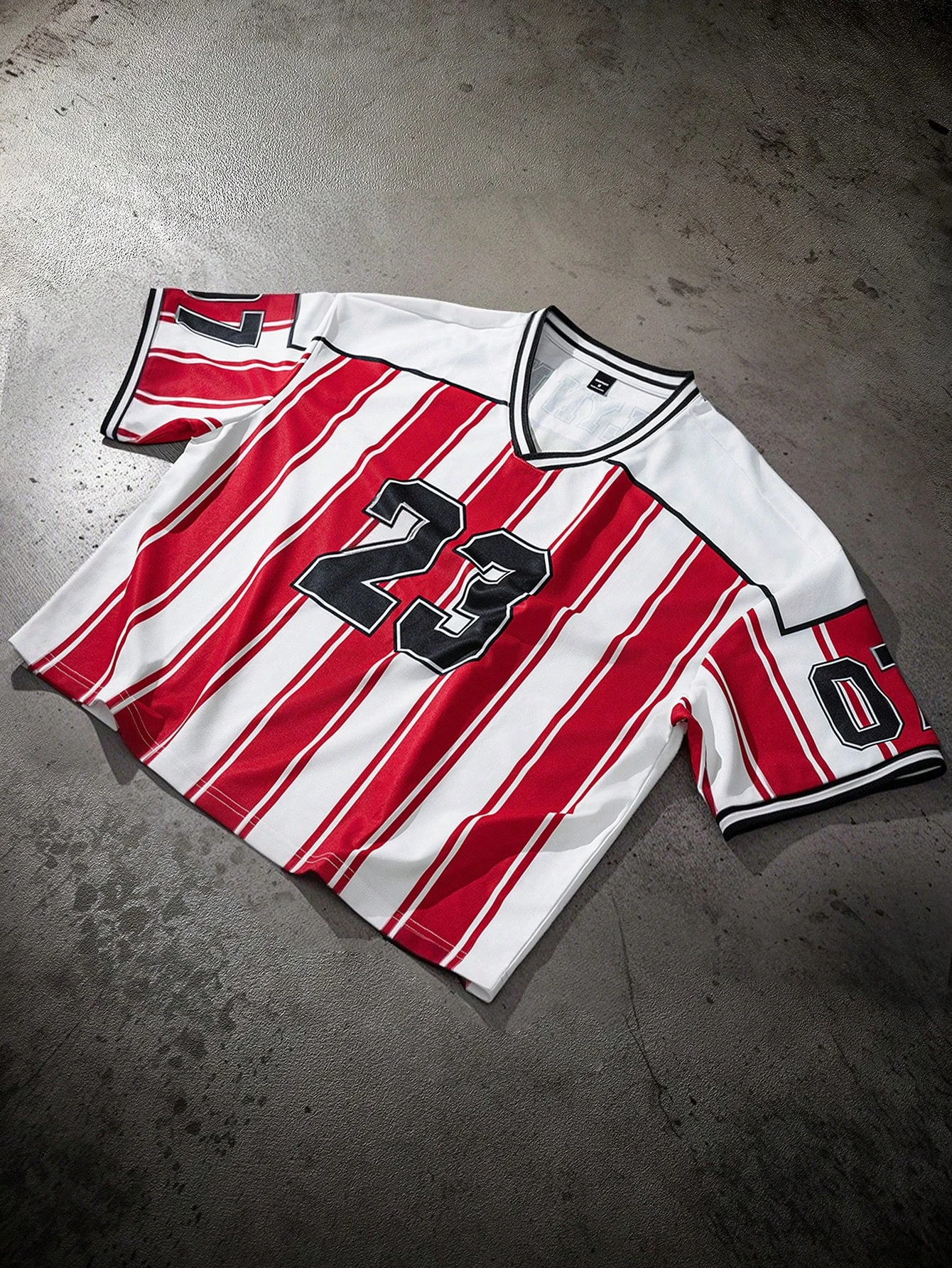 

PAVTROS Manfinity Streetrush Men's Striped Numeral Graphic Short T-Shirt Number Jersey Sport Jersey American Football Jersey