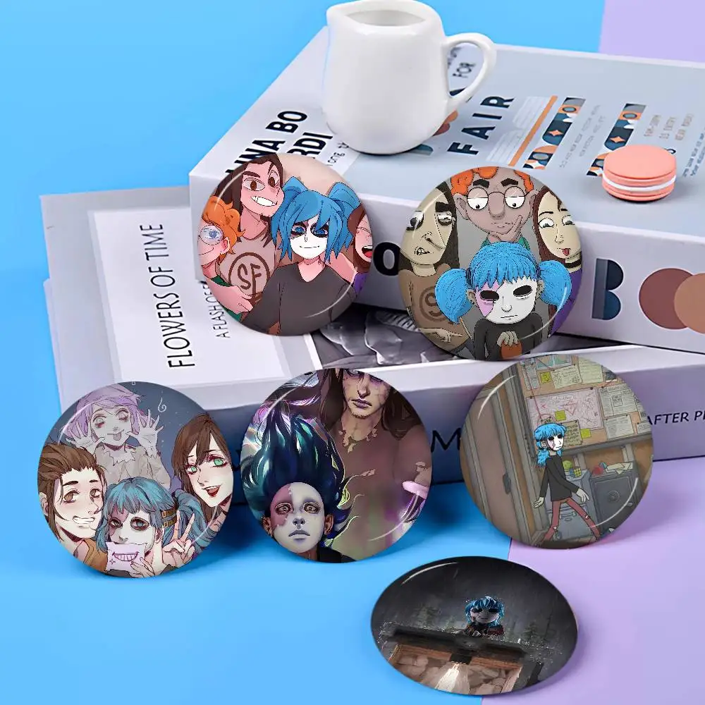 Game S-Sally Face Creative Pins Funny Round Snap-in Brooch Badge Backpack Hat Accessories Jewelry Gifts for Friend
