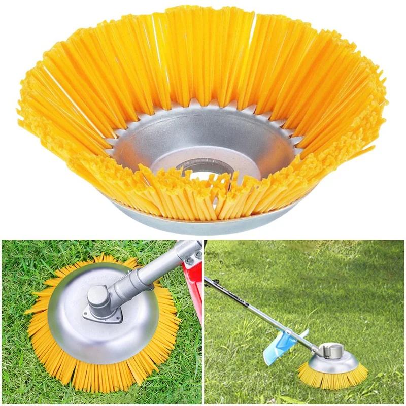 8 Inch Universal Grass Trimmer Head Nylon Wire Wheel Trimmer Brush Weeder Rotary Weed Brush For Garden Weed Lawn