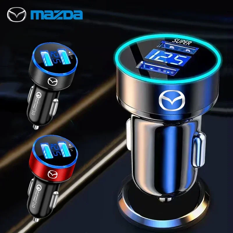 Автомобильное светодиодное зарядное устройство, 5-портовая быстрая зарядка PD QC3.0 USB C для Mazda 3 6 Atenza Axela Demio CX30 CX-4 CX5 CX-5 CX8 CX-8 CX-30 CX9 CX-9