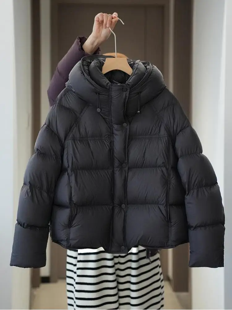 

Women's ort Puffer Jaet Thiened down Cotton Bread Sle Coat Loose Fit Korean Version 2025 New Autumn Commute