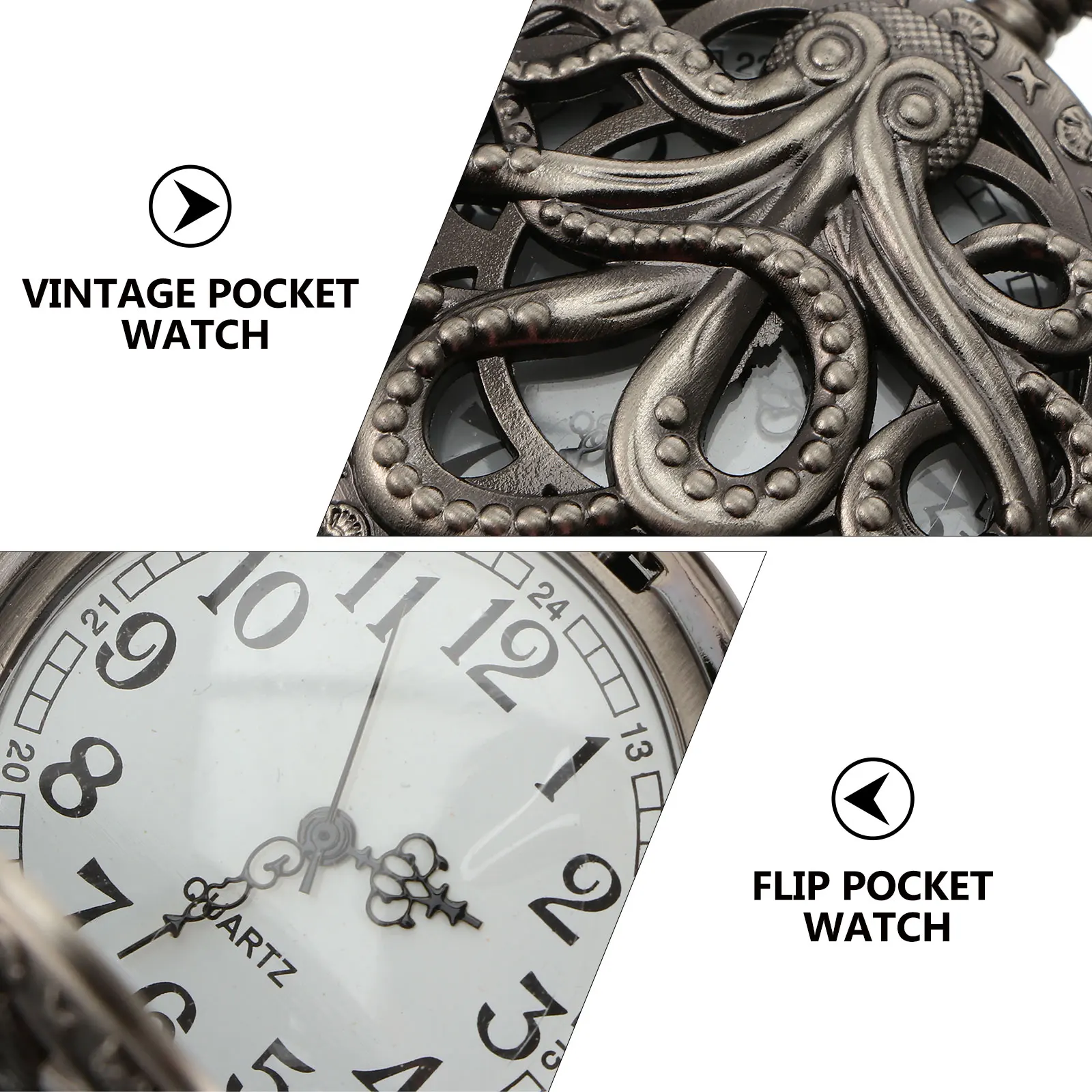 

Vintage Pocket Watch Zinc Alloy Hollow Out Letter Useful Hanging Unisex Women's