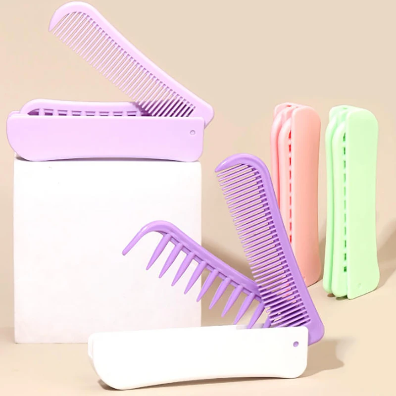 

Portable Travel Folding 2-in-1 Brush Anti-static Styling Comb Professional Hair Styling Tool Special For Real Hair Wigs