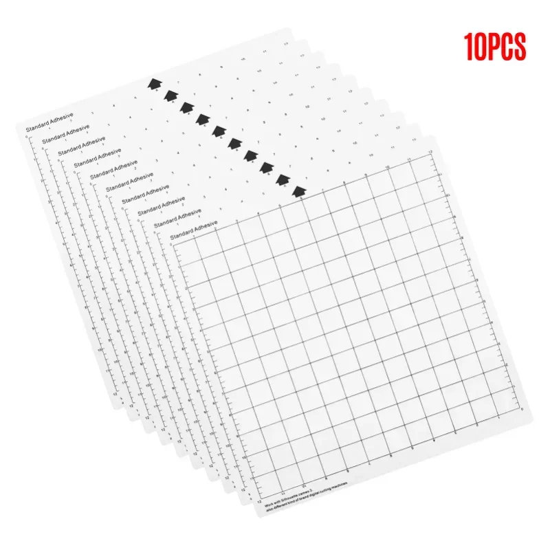 Transparent Adhesive Mat Replacement Cutting Mat with Measuring Grid 12X12-Inch for Silhouette Cameo