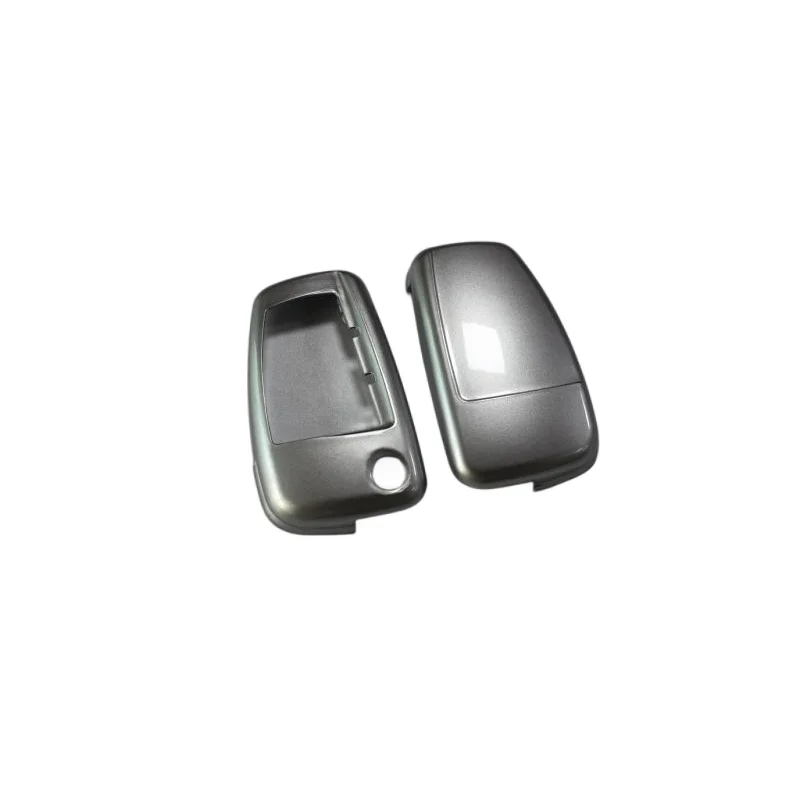 Funda protectora de llave remota sin llave de plástico duro de una pieza (plateado brillante) para Audi