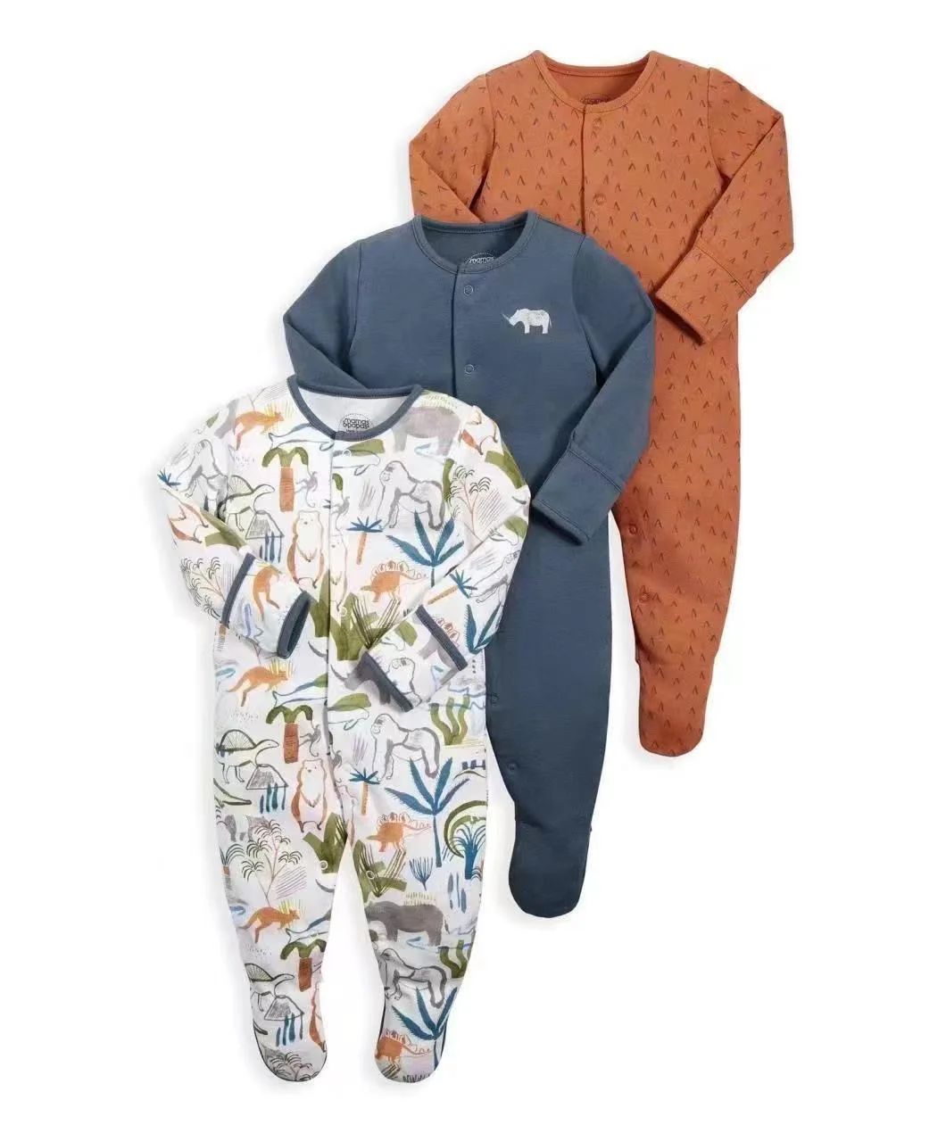 3PCS Spring and Autumn Fashion Newborn Baby Boys Clothes Girl Romper 100% Cotton Print Long Sleeve 0-12M bebe Jumpsuit Clothing