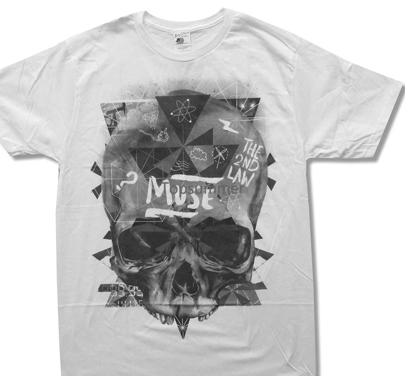 

Adult Muse &Quot ; Washed Out Skull&Quot ; White Slim Fit T-Shirt O-Neck T Shirt Harajuku Tops Tees