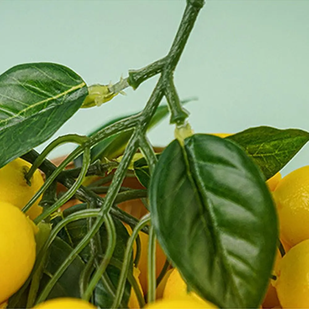 Handmade Artificial Lemons String Foam Elegant Simulation Lemon Branches Lifelike DIY Faux Lemon Vase Decoration