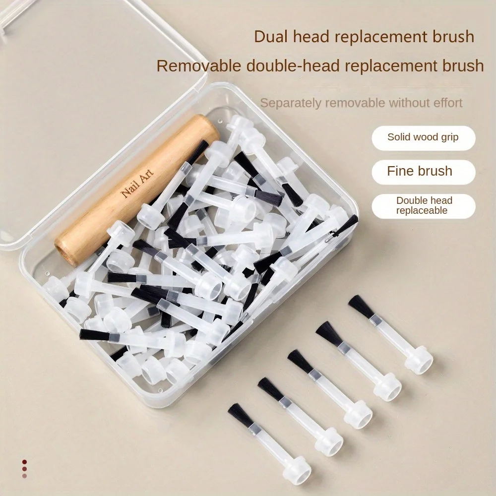

Nail Beauty Polish Gel Double-Headed Replacement and Refreshing Professional Brush Set Removable for Nail Beauty Shop Tools Whol