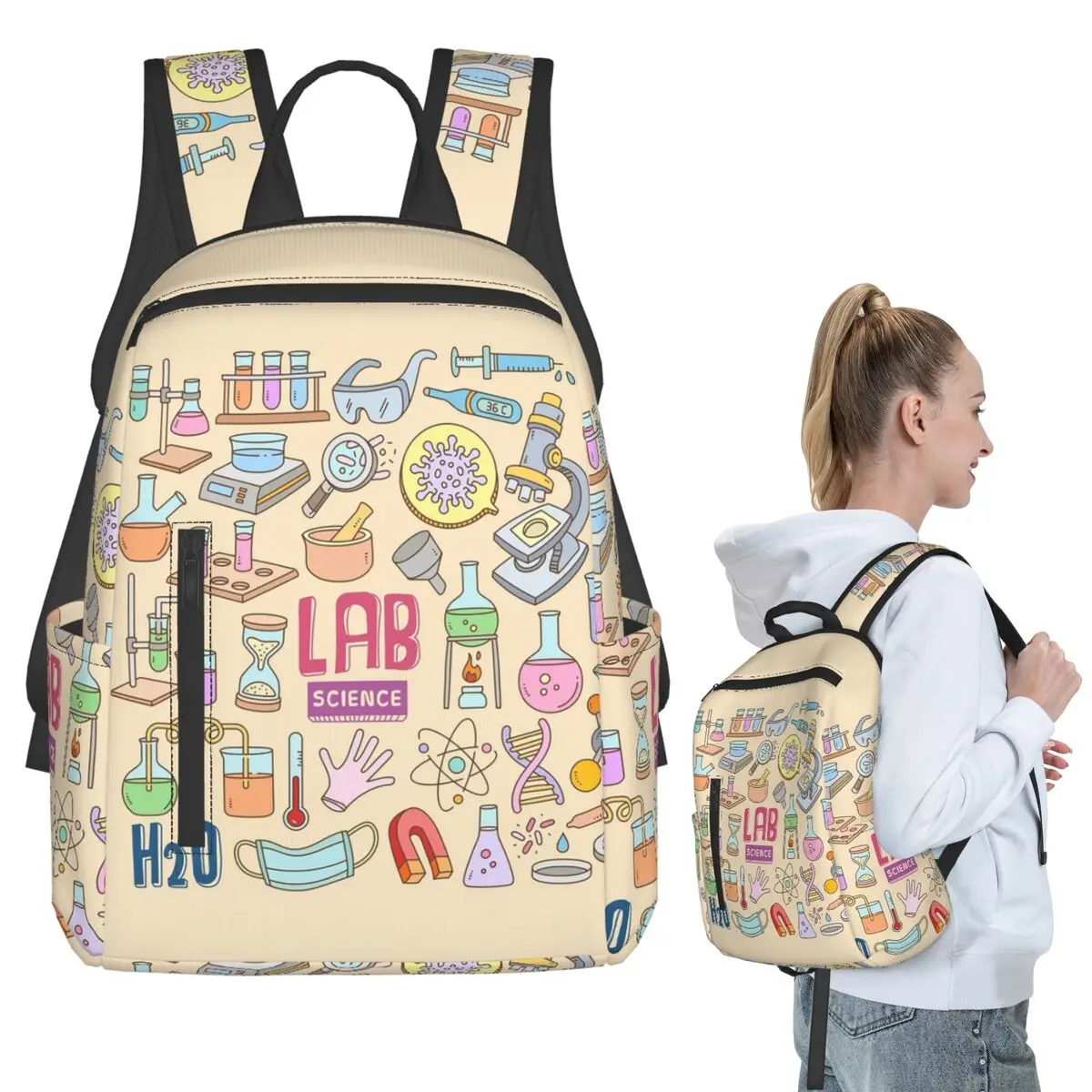 

Amazing Science Backpack Student BookBag Kids School Bag Computer Shoulder Bags Men Women