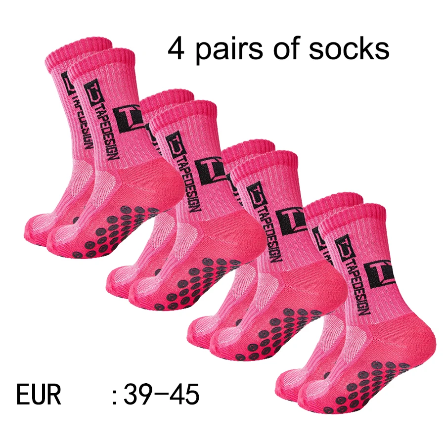 4 paar nieuwe TC Mid Tube gelijmde voetbalsokken voor sporttraining en competitie, antislip en ademende sokken