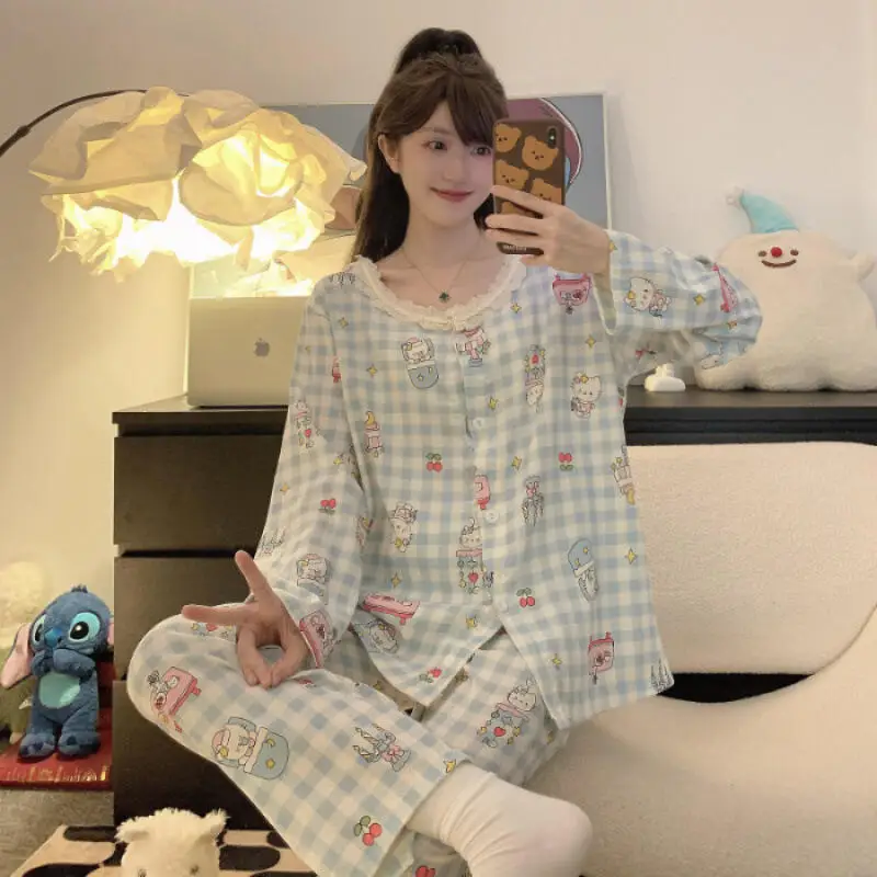2 قطعة/المجموعة الفتاة القطن بيجامة المدمج في الصدرية ملابس خارجية ربيع الخريف كيتي القط جمع ملابس المنزل المتسكعون