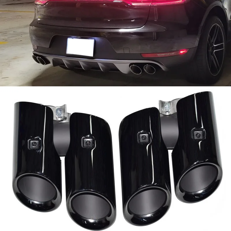 Quad Car Exhaust Pipe Tailpipe Exhaust System Pipe Replacement Auto Tail For Porsche Macan 3.0t 2019-2024 Muffler Tip Nozzle