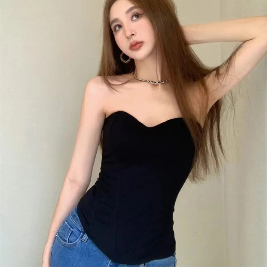 

Women's Body-Shaping Fishbone Vest Sexy High-Waisted Slim-Fitting Bra with Built-In Pads European American Fashionable Design