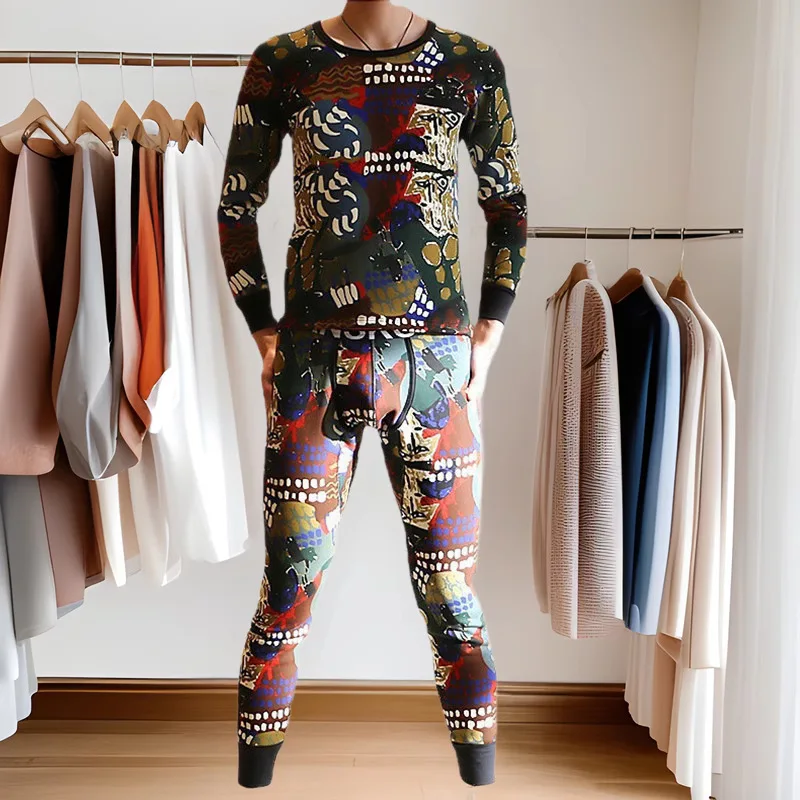 

New selection long johns set thermal underwear long johns camouflage army green elastic cotton VS009TZ
