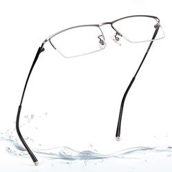 2022 New Men Pure Titanium IP Electronic Plating High Quality Business Style Half Rimless Super Light Weighted Smooth Material