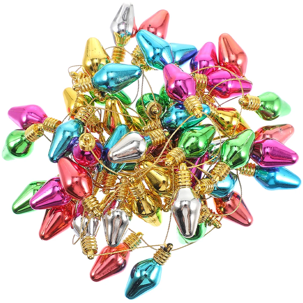 Electroplating Lamp Beads Xmas Lights Miniatures Manual DIY Pendant Christmas Bulb Plastic Bulbs House Furniture Kits