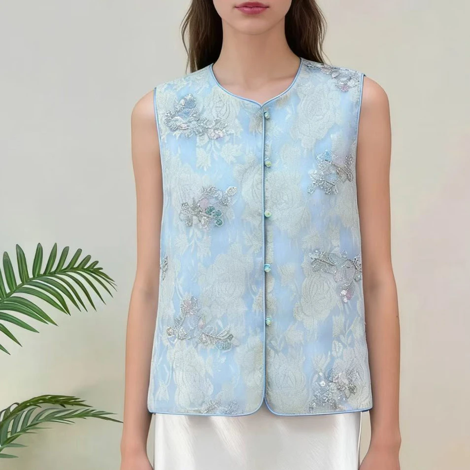 new-chinesewomen's-vest-cheongsam-tops-vintage-jacquard-waistcoat-new-casual-outerwear-beads-sequined-embroidery-streetwear