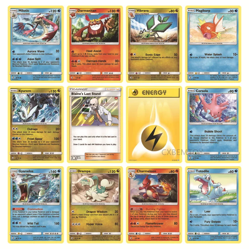 324 teile/schachtel Brettspiel Pokemon Pikachu Englisch Booster Karte REBR THU BUR SWO ULT Sammeln Karten kinder Spielzeug Geschenke