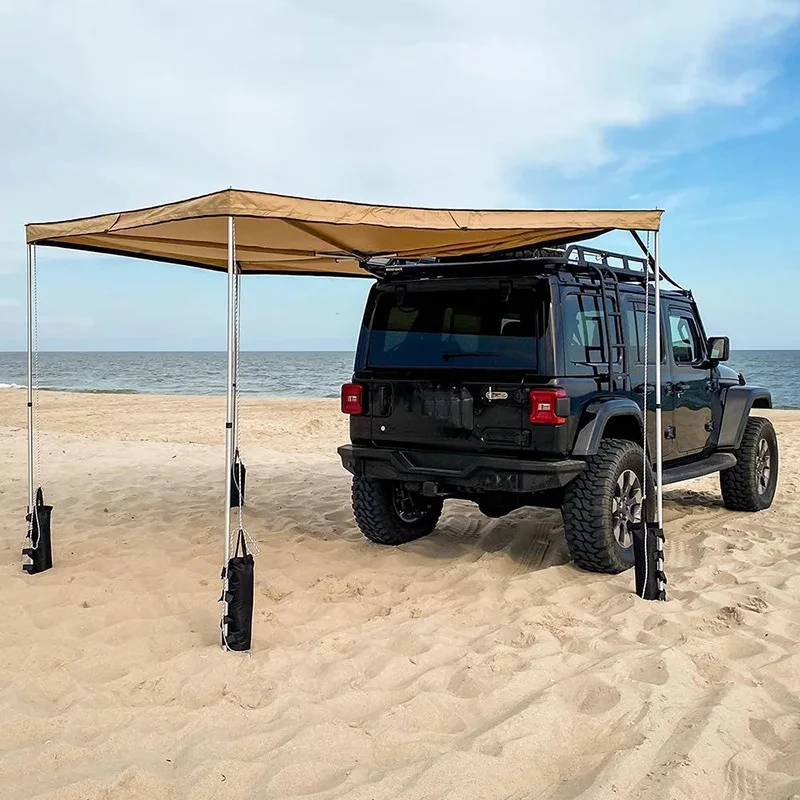 Car Awning Tent 270 Degree Waterproof 4WD Large Free Standing Awning Side Wall 4x4 Offroad Car Side Awning Roof Top Tent