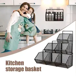 Cestas de almacenamiento de separación de ajo de jengibre de cocina de hierro forjado, caja de drenaje sin perforaciones, cesta Rectangular de baño