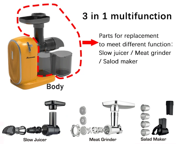 New Design Household Powerful Meat Grinder Multifunctional Masticating 3 In 1 Commercial Fruit Juicer images - 6