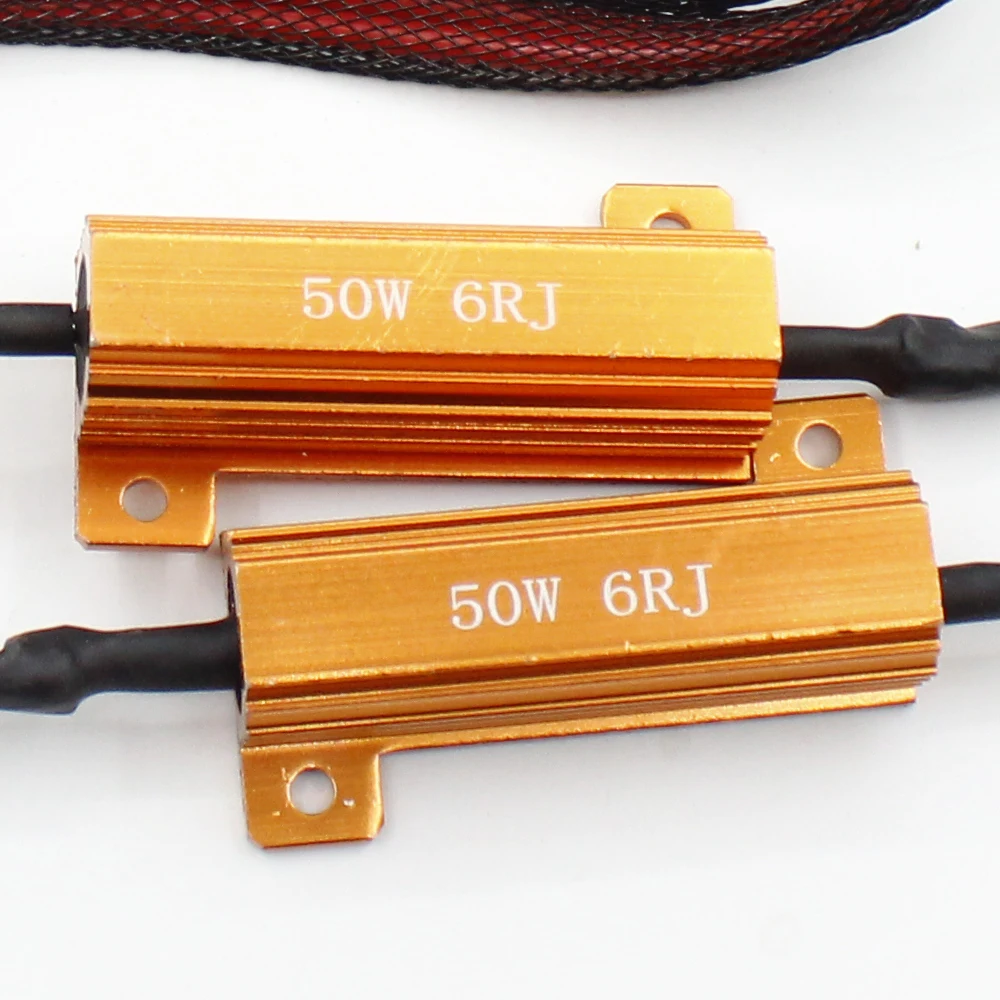 6 Ом 50 Вт светодиодные нагрузочные резисторы, декодер Canbus для автомобиля, стоп-сигнал, указатель поворота, сообщение, мерцание, универсальный автомобильный
