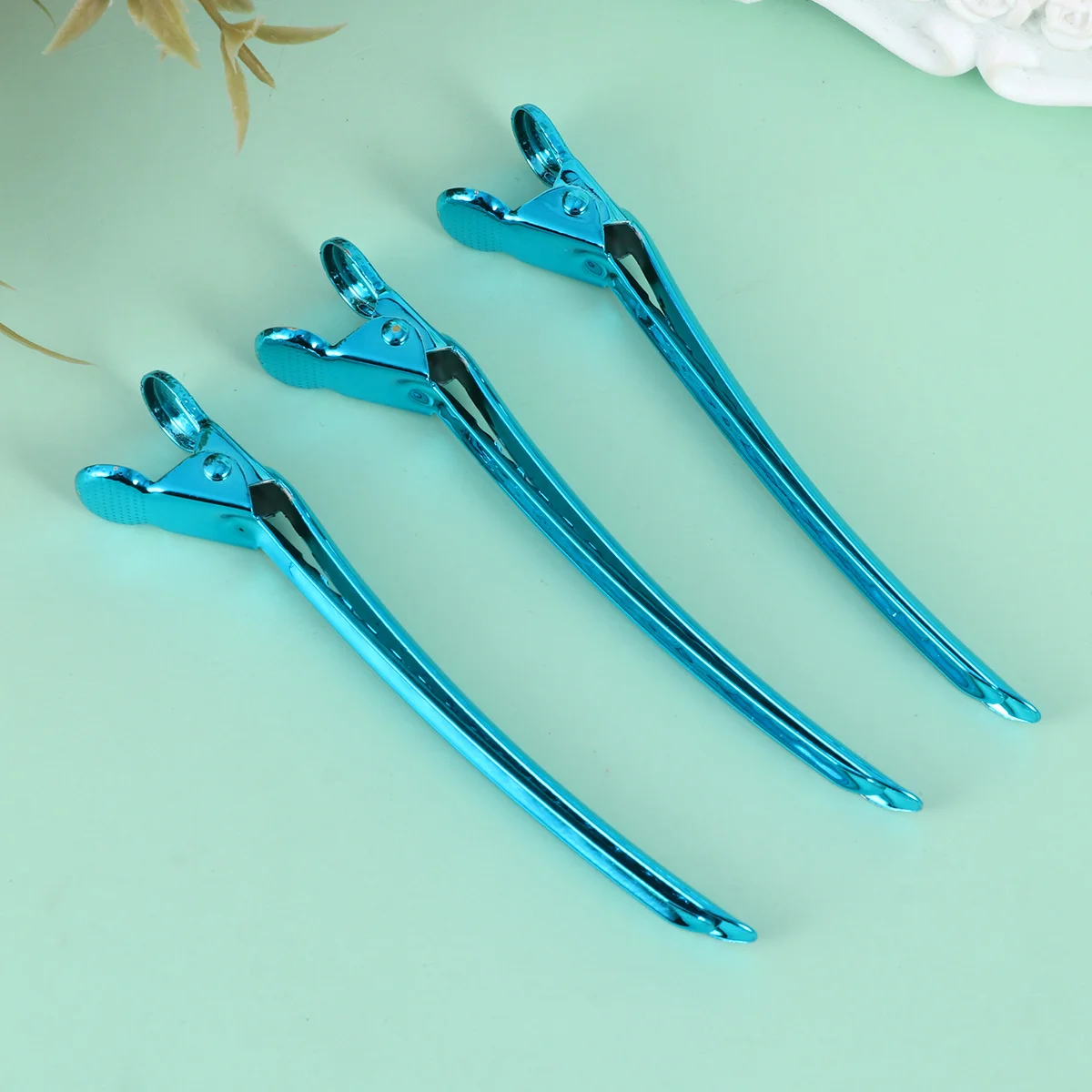 

12pcs Stainless Steel 9Cm Sectioning Hair Clip Salon Hairdressing Tool For Coloring Styling Cutting Home Use Hair Fixing Clips