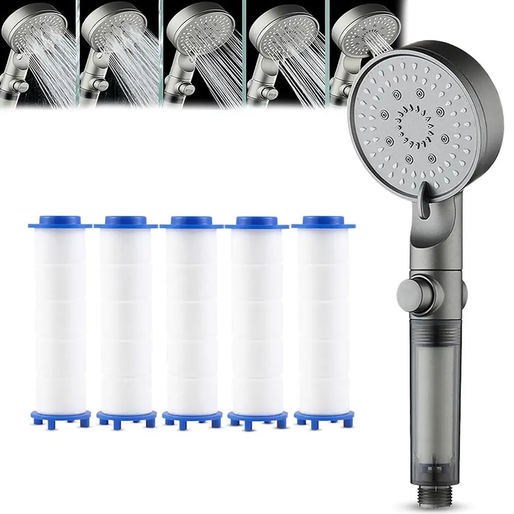 

5-speed Pressurized Filter Shower Nozzle Handheld Shower Bath Set Home Water Outlet Bathroom Interface Large Universal Q2C5