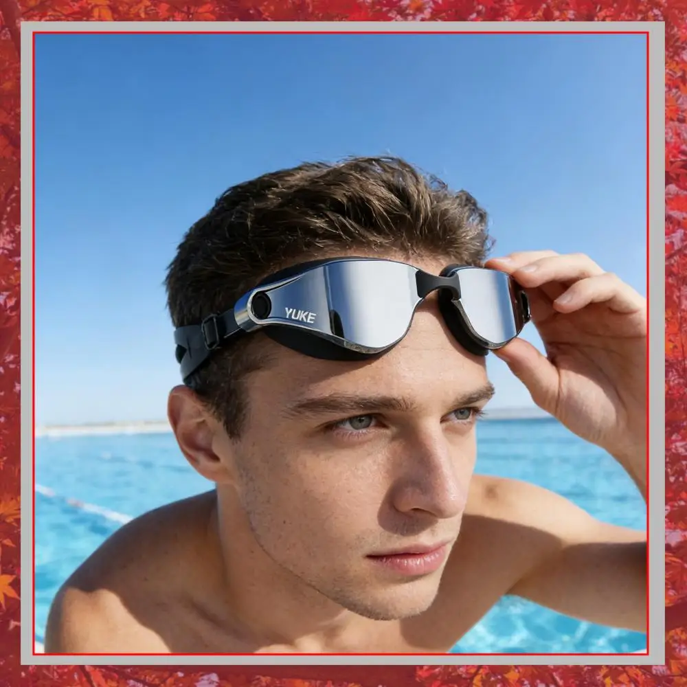

Anti-Fog Plating Swimming Goggles Leak Proof Wide View Swim Goggles Adjustable High-Definition Diving Goggle Unisex Adult Use