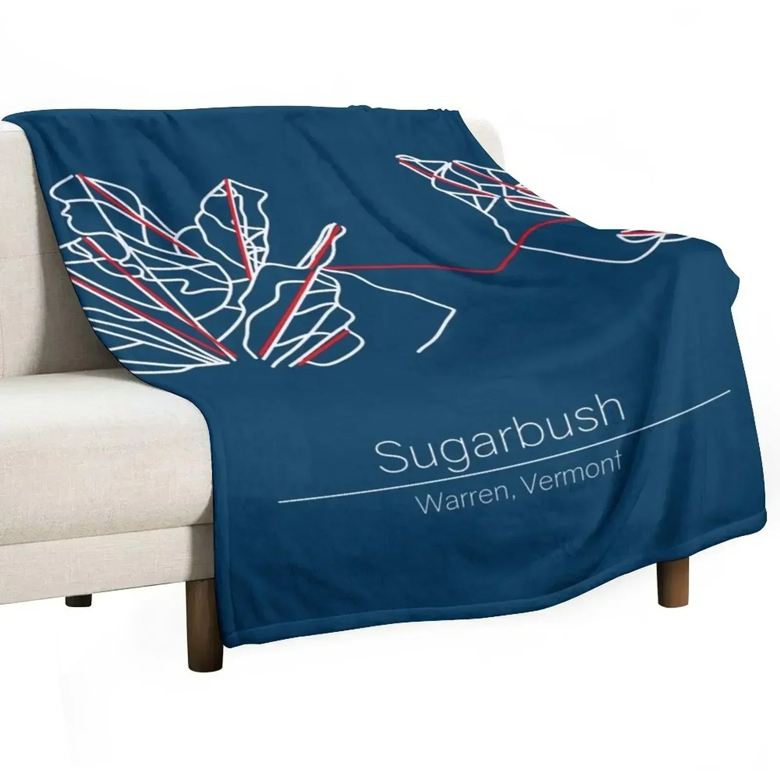 Плед с картой троп Sugarbush, теплое фланелевое одеяло для дивана, кресла, спальни