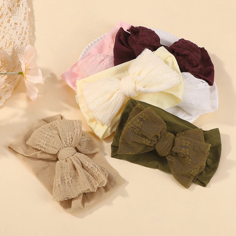 

3pcs/set random color Baby Bows Headband for Girls Soft Elastic Knit Hairdbands Newborn Turban Headwear Kids Hair Accessories