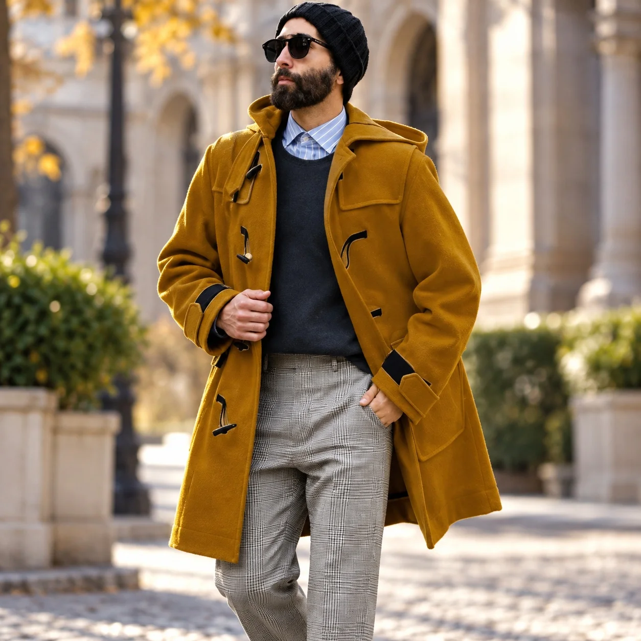 جاكيت رجالي ربيعي سميك بتصميم أوروبي وأمريكي، بصف واحد من الأزرار، بدون حزام، مع ياقة مدببة وجيوب متعددة