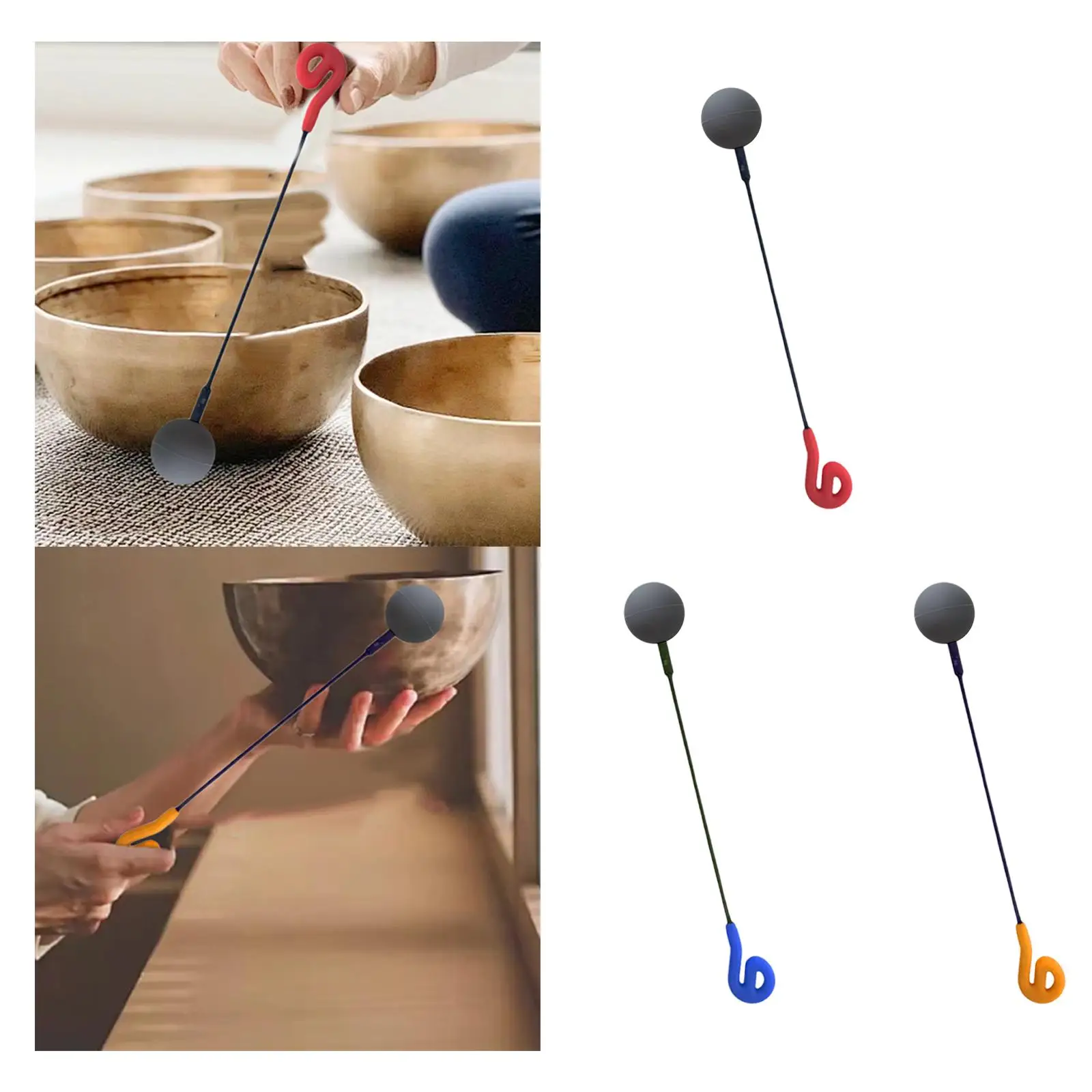 

Резиновый двуглавый резонансный аксессуар фрикционного гонга для инструмента для йоги и медитации