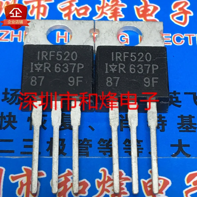 Original 6PCS/lot IRF520  TO-220 100V 10A Voltage regulator integrated circuit In stock