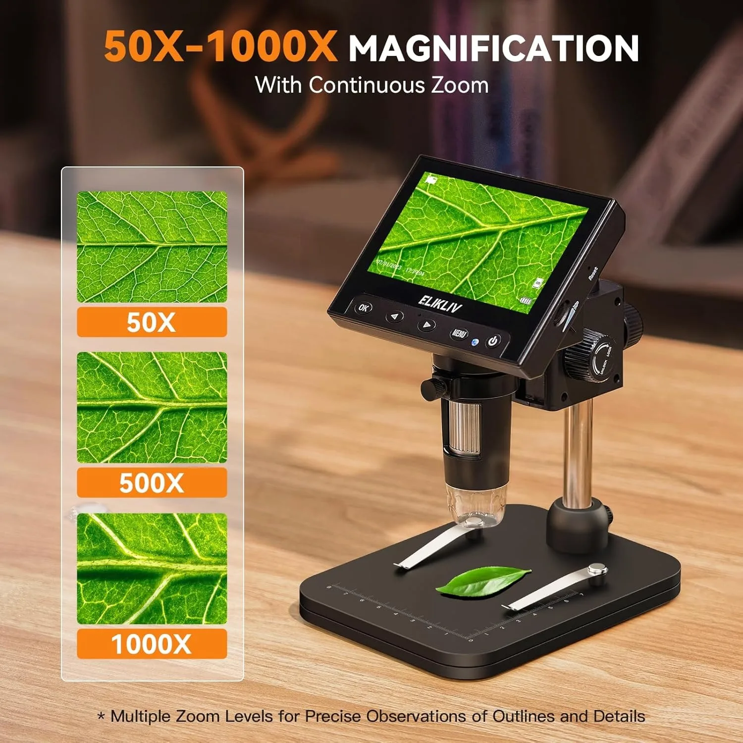 مجهر رقمي LCD 4.3 بوصة لمجهر إصلاح المكبر الإلكتروني 1000x مع أضواء LED للكمبيوتر الشخصي الذي يعمل بنظام Windows