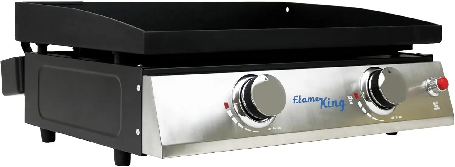 

22-дюймовая сковорода с двойной горелкой и плоским верхом для барбекю на открытом воздухе, портативная газовая сковорода на пропане для кемпинга и задней двери