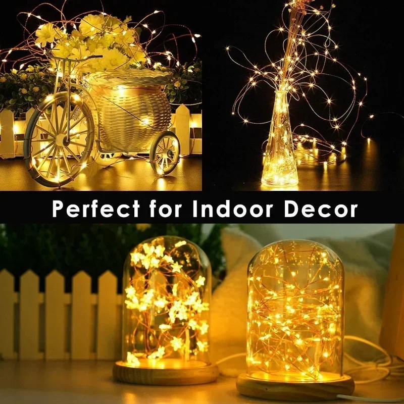 Guirnalda de luces Led con Control remoto, lámparas de decoración para bodas, vacaciones de Navidad, guirnaldas de hadas, 8 modos, 5M, 10M, 20 M, 30M