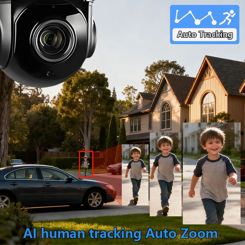 Outdoor 3G 4G SIM Card 4K 8MP Wireless Security IP Camera WIFI PTZ Dome POE 30X Auto Zoom Two Way Audio Human Tracking IR 80M