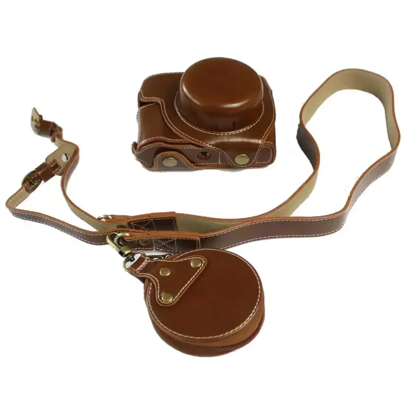 

Чехол из искусственной кожи в стиле ретро для Panasonic LUMIX DC-LX100II LX100 II LX100M2 LX100 M2 LX100 MarkII, сумка для камеры с отверстием для аккумулятора