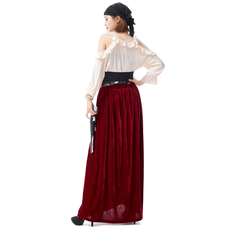 

Хэллоуин пират косплей костюм женский карибский капитан ролевой наряд тематический парковый костюм Ele Lady's Ensemble