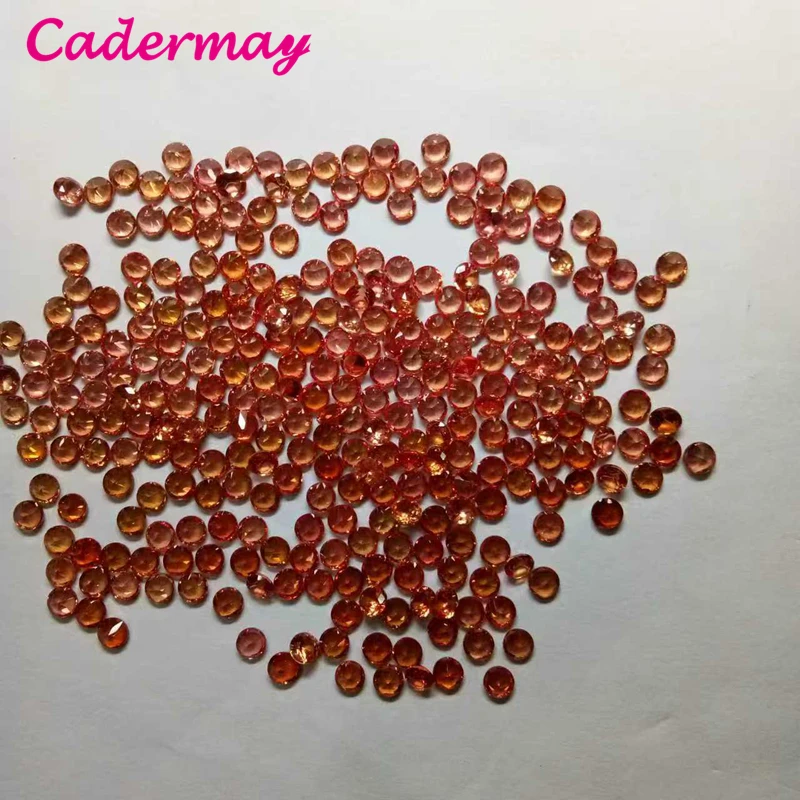 CADERMAY Clarity VVS Clear Round Cut Lab Grown yellow Sapphire Loose Stones For Inlaid Jewelry Making DIY
