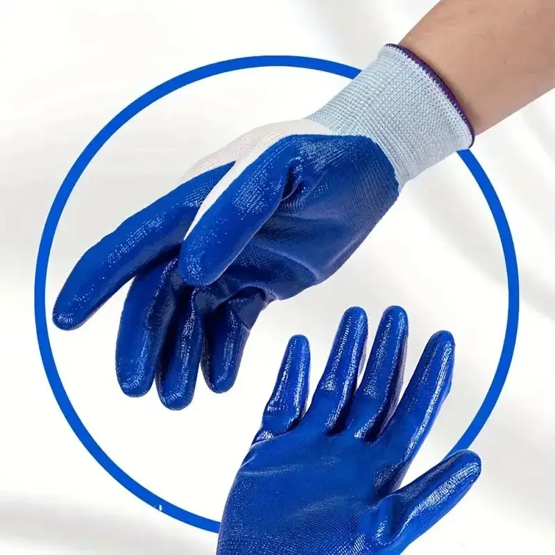 12/6/1 Pairs Thin Latex Non-slip Wear-resistant Work Gloves, Rubber Dip Glue Rubber Skin Thickened Thin Gloves, Labor Protection