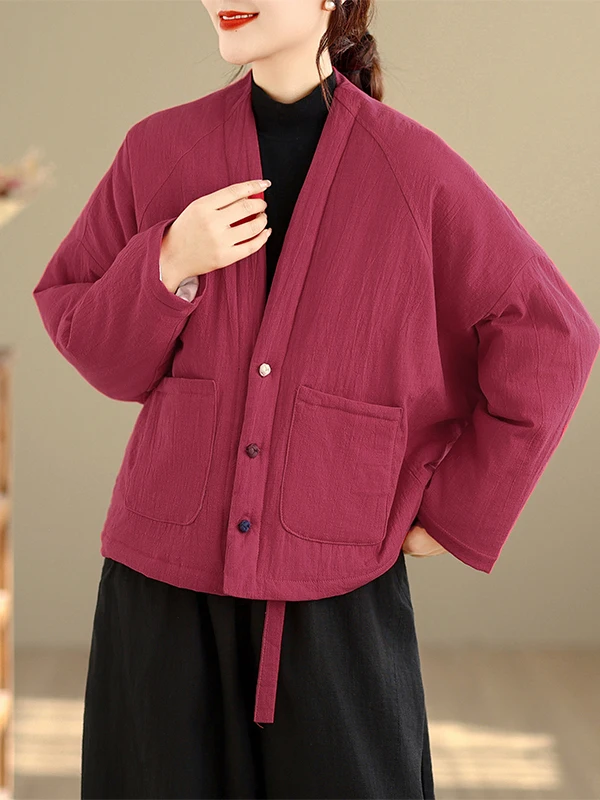 

Женское хлопковое льняное пальто в стиле ретро на пуговицах, теплое ветрозащитное пальто V-Ne Long Sve Thiened, зимнее новое поступление