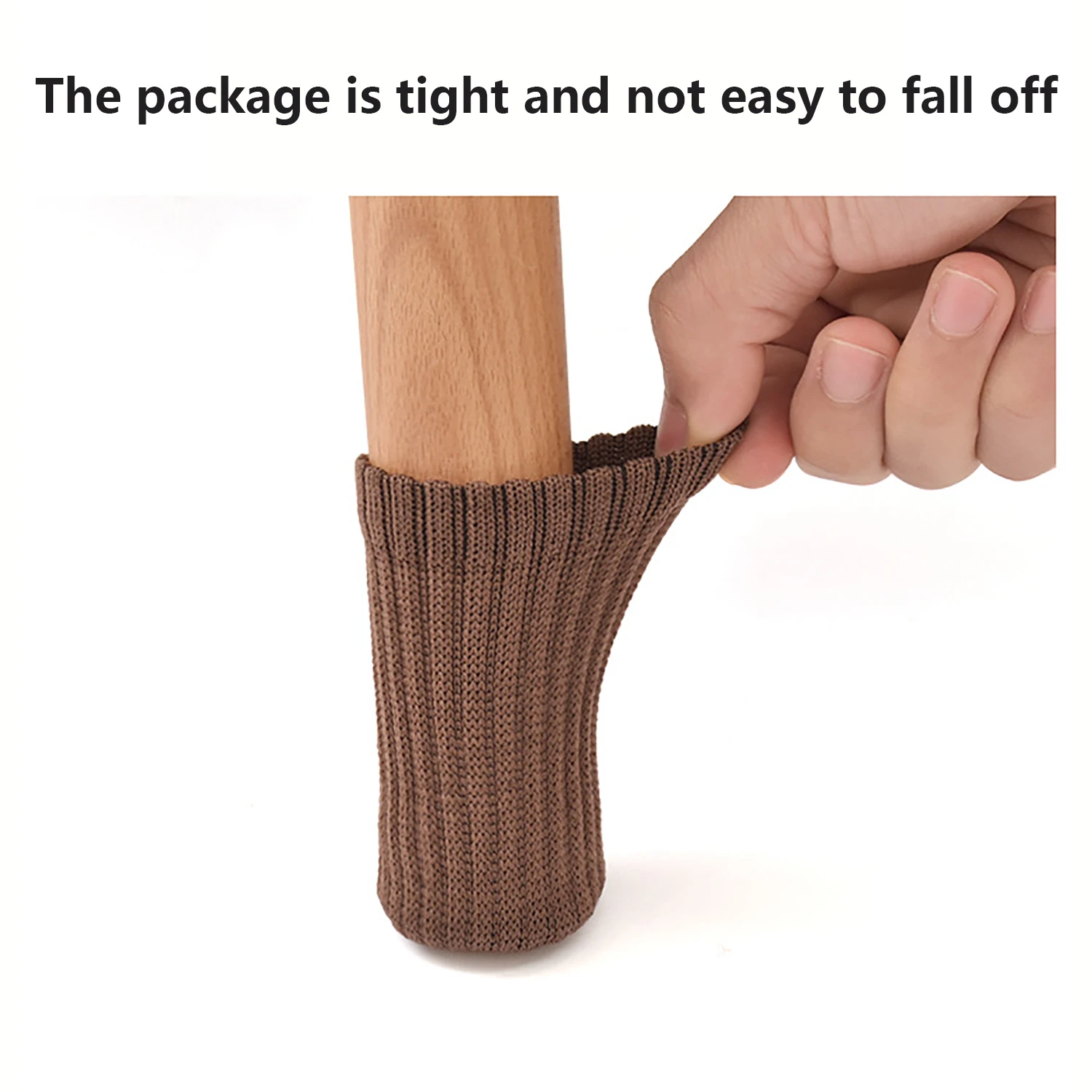 16 PCs Furniture Leg Socks - Black Knitted Furniture Socks, Double Thickness Chair Leg Floor Protectors, High Elastic Chair L
