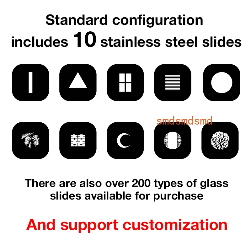 Mini Bowens Projector Accessory Spotlight Tapered Optical Nozzle Kit for Photo Light Shooting ZU80 Compatible 10 Figure Inserts