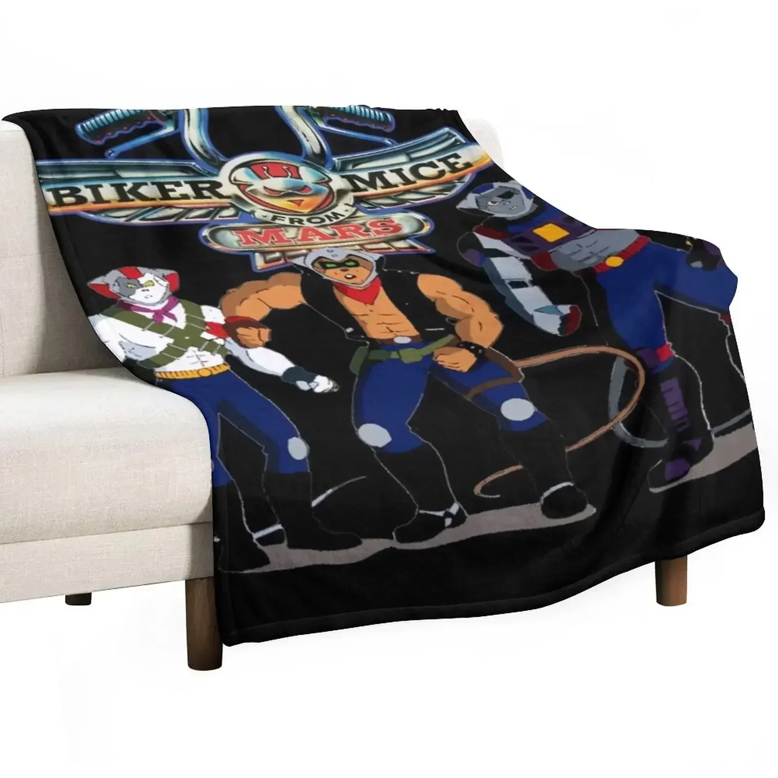 Biker Mice From Mars - Retro Children's TV Cartoon Throw Blanket Picnic Blankets For Bed Plush Blankets