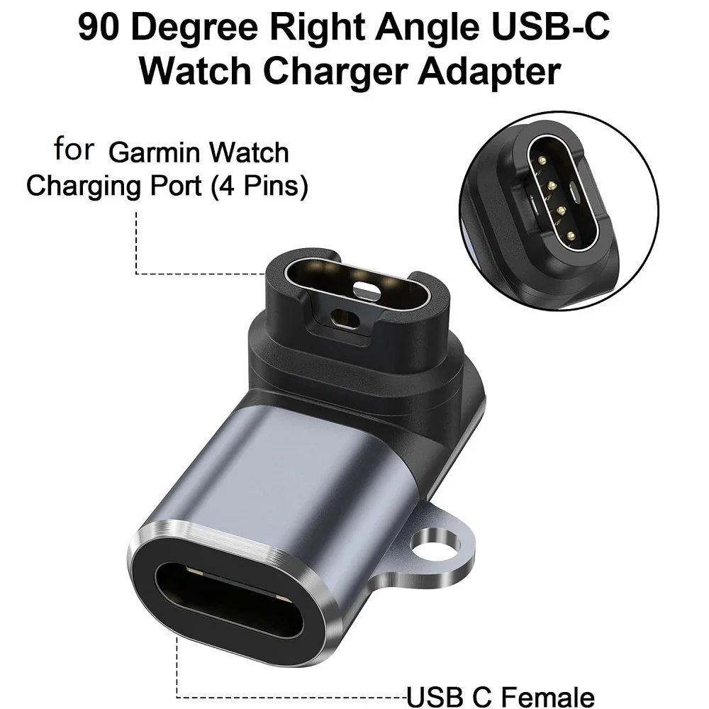 محول شاحن من النوع C لـ Garmin Epix Pro Fenix 8/7/6 Instinct 3/2s/2X Enduro 3/2 Approach S50 S70 Tactix 8/7 محول شحن