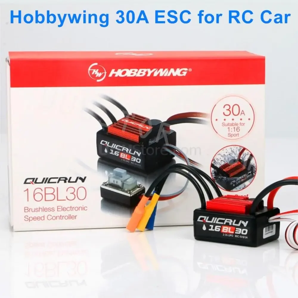 

HobbyWing QuicRun 30A Waterproof And Brushless ESC WP-16BL30 For 1/16 RC Car